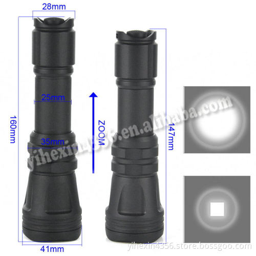 Boruit Most Power Aluminum Cree LED Tactical Flashlight With Rat Tail